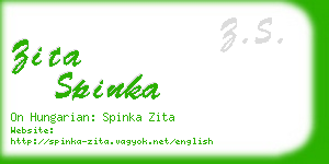 zita spinka business card